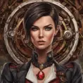 Steampunk portrait of Ruby Rose, Highly Detailed, Intricate, Artstation, Beautiful, Digital Painting, Sharp Focus, Concept Art, Elegant