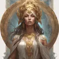 Full body portrait of a beautiful priestess goddess, 8k, Highly Detailed, Intricate, Artstation, Symmetry, Pretty Face, Digital Painting, Illustration, Sharp Focus, Smooth, Concept Art, Elegant by Stanley Artgerm Lau, Alphonse Mucha, Greg Rutkowski