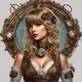 Steampunk portrait of Taylor Swift, Highly Detailed, Intricate, Artstation, Beautiful, Digital Painting, Sharp Focus, Concept Art, Elegant