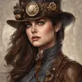 Steampunk portrait of Alexandra Daddario, Highly Detailed, Intricate, Artstation, Beautiful, Digital Painting, Sharp Focus, Concept Art, Elegant