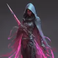 Veiled Assasin with daggers, 8k, Highly Detailed, Intricate, Artstation, Digital Painting, Illustration, Sharp Focus, Smooth, Unreal Engine, Neon, Concept Art by Stanley Artgerm Lau, Greg Rutkowski