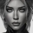 Alluring matte portrait of a beautiful A2 in black leather in the style of Stefan Kostic, 8k, Highly Detailed, Intricate, Half Body, Realistic, Sharp Focus, Volumetric Lighting, Fantasy, Elegant by Stanley Artgerm Lau, WLOP