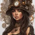 Steampunk portrait of Madison Beer, Highly Detailed, Intricate, Artstation, Beautiful, Digital Painting, Sharp Focus, Concept Art, Elegant