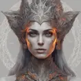 Alluring highly detailed matte portrait of a beautiful fire sorceress in the style of Stefan Kostic, 8k, High Definition, Highly Detailed, Intricate, Half Body, Realistic, Sharp Focus, Fantasy, Elegant