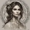 Alluring matte portrait of a beautiful Nina Dobrev, 8k, Highly Detailed, Intricate, Half Body, Realistic, Sharp Focus, Volumetric Lighting, Fantasy, Elegant by Alphonse Mucha