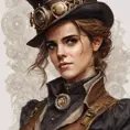 Steampunk portrait of Emma Watson, Highly Detailed, Intricate, Artstation, Beautiful, Digital Painting, Sharp Focus, Concept Art, Elegant