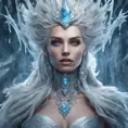 Alluring matte portrait of a beautiful ice sorceress in the style of Stefan Kostic, 8k, High Definition, Highly Detailed, Intricate, Half Body, Realistic, Sharp Focus, Fantasy, Elegant