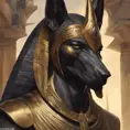 close up fierce looking egyptian god Anubis, 4k, Highly Detailed, Hyper Detailed, Powerful, Artstation, Vintage Illustration, Digital Painting, Sharp Focus, Smooth, Concept Art by Stanley Artgerm Lau, Alphonse Mucha, Greg Rutkowski