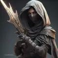 Veiled Assassin with daggers, 8k, Highly Detailed, Artstation, Illustration, Sharp Focus, Unreal Engine, Volumetric Lighting, Concept Art