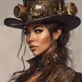 Steampunk portrait of Madison Beer, Highly Detailed, Intricate, Artstation, Beautiful, Digital Painting, Sharp Focus, Concept Art, Elegant