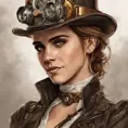 Steampunk portrait of Emma Watson, Highly Detailed, Intricate, Artstation, Beautiful, Digital Painting, Sharp Focus, Concept Art, Elegant