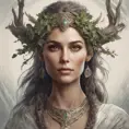 Alluring highly detailed matte portrait of beautiful female druid in the style of Stefan Kostic, 8k, High Definition, Highly Detailed, Intricate, Half Body, Realistic, Sharp Focus, Fantasy, Elegant