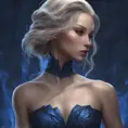 Alluring matte portrait of a fierce beautiful Vex in dark blue, 8k, Highly Detailed, Intricate, Half Body, Realistic, Sharp Focus, Volumetric Lighting, Fantasy, Elegant by Stanley Artgerm Lau, WLOP, Stefan Kostic