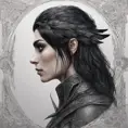 Alluring highly detailed matte portrait of a beautiful raven black haired half elf in the style of Stefan Kostic, 8k, High Definition, Highly Detailed, Intricate, Half Body, Realistic, Sharp Focus, Fantasy, Elegant