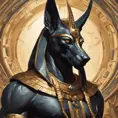 close up fierce looking egyptian god Anubis, 4k, Highly Detailed, Hyper Detailed, Powerful, Artstation, Vintage Illustration, Digital Painting, Sharp Focus, Smooth, Concept Art by Stanley Artgerm Lau, Alphonse Mucha, Greg Rutkowski