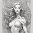 Alluring matte portrait of a beautiful Jean Grey from X-Men, 8k, Highly Detailed, Intricate, Half Body, Realistic, Sharp Focus, Volumetric Lighting, Fantasy, Elegant by Alphonse Mucha