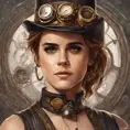 Steampunk portrait of Emma Watson, Highly Detailed, Intricate, Artstation, Beautiful, Digital Painting, Sharp Focus, Concept Art, Elegant