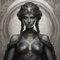 Alluring matte portrait of the beautiful goddess Artemis in black in the style of Stefan Kostic, 8k, Highly Detailed, Intricate, Realistic, Sharp Focus, Volumetric Lighting, Fantasy, Elegant by Stanley Artgerm Lau, Alphonse Mucha, WLOP