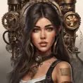 Steampunk portrait of Madison Beer, Highly Detailed, Intricate, Artstation, Beautiful, Digital Painting, Sharp Focus, Concept Art, Elegant