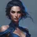 Alluring matte portrait of a fierce beautiful Vex in dark blue, 8k, Highly Detailed, Intricate, Half Body, Realistic, Sharp Focus, Volumetric Lighting, Fantasy, Elegant by Stanley Artgerm Lau, WLOP, Stefan Kostic