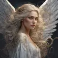 Alluring highly detailed matte portrait of a beautiful angel with shimmering hair in the style of Stefan Kostic, 8k, High Definition, Highly Detailed, Intricate, Half Body, Realistic, Sharp Focus, Fantasy, Elegant