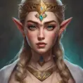 Matte portrait of Princess Zelda with tattoos, 8k, Highly Detailed, Powerful, Alluring, Artstation, Magical, Digital Painting, Photo Realistic, Sharp Focus, Volumetric Lighting, Concept Art by Stanley Artgerm Lau, Greg Rutkowski