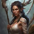 Alluring matte portrait of a beautiful Nidalee in the style of Stefan Kostic, 8k, Highly Detailed, Intricate, Half Body, Realistic, Sharp Focus, Volumetric Lighting, Fantasy, Elegant by Stanley Artgerm Lau, Greg Rutkowski