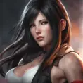 Alluring matte portrait of a beautiful Tifa Lockhart, 8k, Highly Detailed, Intricate, Half Body, Realistic, Sharp Focus, Volumetric Lighting, Fantasy, Elegant by Stanley Artgerm Lau, WLOP