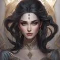 Alluring matte closeup portrait of a beautiful Morgana, 8k, Highly Detailed, Intricate, Realistic, Sharp Focus, Volumetric Lighting, Fantasy, Elegant by Stanley Artgerm Lau, WLOP