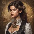 Steampunk portrait of Selena Gomez, Highly Detailed, Intricate, Artstation, Beautiful, Digital Painting, Sharp Focus, Concept Art, Elegant