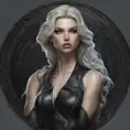 Alluring matte portrait of the beautiful goddess Selene in black leather, 8k, Highly Detailed, Intricate, Realistic, Sharp Focus, Volumetric Lighting, Fantasy, Elegant by Stanley Artgerm Lau, Alphonse Mucha, WLOP