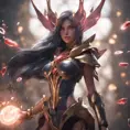 Irelia from League of Legends, 8k, Highly Detailed, Alluring, Photo Realistic, Sharp Focus, Octane Render, Unreal Engine, Volumetric Lighting by WLOP