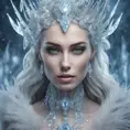 Alluring highly detailed matte portrait of a beautiful ice queen in the style of Stefan Kostic, 8k, High Definition, Highly Detailed, Intricate, Half Body, Realistic, Sharp Focus, Fantasy, Elegant