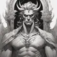 Matte portrait of a fierce Hades, god of the underworld, 4k, Highly Detailed, Hyper Detailed, Powerful, Artstation, Vintage Illustration, Digital Painting, Sharp Focus, Smooth, Concept Art by Stanley Artgerm Lau, Alphonse Mucha, Greg Rutkowski