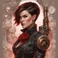 Steampunk portrait of Ruby Rose, Highly Detailed, Intricate, Artstation, Beautiful, Digital Painting, Sharp Focus, Concept Art, Elegant