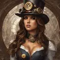 Steampunk portrait of Eiza González, Highly Detailed, Intricate, Artstation, Beautiful, Digital Painting, Sharp Focus, Concept Art, Elegant