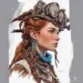 Steampunk portrait of Aloy from Horizon Zero Dawn, Highly Detailed, Intricate, Artstation, Beautiful, Digital Painting, Sharp Focus, Concept Art, Elegant