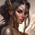 Alluring matte portrait of a beautiful Nidalee in the style of Stefan Kostic, 8k, Highly Detailed, Intricate, Half Body, Realistic, Sharp Focus, Volumetric Lighting, Fantasy, Elegant by Stanley Artgerm Lau, Greg Rutkowski