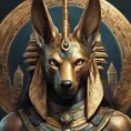 close up fierce looking egyptian god Anubis, 4k, Highly Detailed, Hyper Detailed, Powerful, Artstation, Vintage Illustration, Digital Painting, Sharp Focus, Smooth, Concept Art by Stanley Artgerm Lau, Alphonse Mucha, Greg Rutkowski