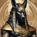 close up fierce looking egyptian god Anubis, 4k, Highly Detailed, Hyper Detailed, Powerful, Artstation, Vintage Illustration, Digital Painting, Sharp Focus, Smooth, Concept Art by Stanley Artgerm Lau, Alphonse Mucha, Greg Rutkowski