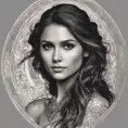 Alluring matte portrait of a beautiful Nina Dobrev, 8k, Highly Detailed, Intricate, Half Body, Realistic, Sharp Focus, Volumetric Lighting, Fantasy, Elegant by Alphonse Mucha