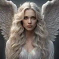 Alluring highly detailed matte portrait of a beautiful angel with shimmering hair in the style of Stefan Kostic, 8k, High Definition, Highly Detailed, Intricate, Half Body, Realistic, Sharp Focus, Fantasy, Elegant