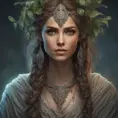 Alluring highly detailed matte portrait of beautiful female druid in the style of Stefan Kostic, 8k, High Definition, Highly Detailed, Intricate, Half Body, Realistic, Sharp Focus, Fantasy, Elegant