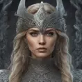 Alluring highly detailed matte portrait of beautiful norse goddess wearing chainmail in the style of Stefan Kostic, 8k, High Definition, Highly Detailed, Intricate, Half Body, Realistic, Sharp Focus, Fantasy, Elegant