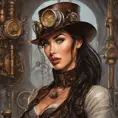 Steampunk portrait of Megan Fox, Highly Detailed, Intricate, Artstation, Beautiful, Digital Painting, Sharp Focus, Concept Art, Elegant