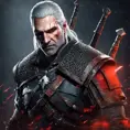 Geralt as a rouge assassin in The Witcher 3 Style, 4k, Highly Detailed, Beautiful, Cinematic Lighting, Sharp Focus, Volumetric Lighting, Closeup Portrait, Concept Art