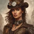 Steampunk portrait of Irina Shayk, Highly Detailed, Intricate, Artstation, Beautiful, Digital Painting, Sharp Focus, Concept Art, Elegant