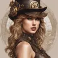 Steampunk portrait of Taylor Swift, Highly Detailed, Intricate, Artstation, Beautiful, Digital Painting, Sharp Focus, Concept Art, Elegant