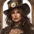 Steampunk portrait of Eiza González, Highly Detailed, Intricate, Artstation, Beautiful, Digital Painting, Sharp Focus, Concept Art, Elegant