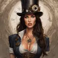 Steampunk portrait of Megan Fox, Highly Detailed, Intricate, Artstation, Beautiful, Digital Painting, Sharp Focus, Concept Art, Elegant